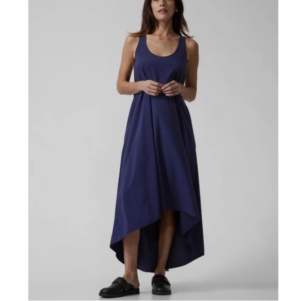 Althleta PRESIDIO TRAVELER MAXI DRESS Navy Blue size small athleisure casual